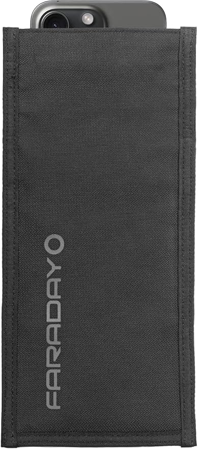 Faraday Defense Faraday Bag Jacket Pro for Phones | Magnetic Closure, Shielding - Law Enforcement & Military, Travel & Data Security, Privacy, Anti-Tracking Anti-Hacking Black (Phone Vertical)