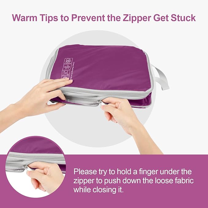 Cambond Compression Packing Cubes for Travel Women - Expandable Travel Bags Luggage Organizers Travel Essentials Compression Cubes for Travel Carry on Suitcases Organizer