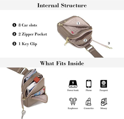 INICAT RFID Blocking Sling Bag,Anti Theft Crossbody Bags for Women,Travel Gifts Cross Body Purses Vegan Leather