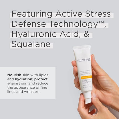 Glytone Hydra Lipid UV Mineral Sunscreen | Broad Spectrum SPF 40+ Daily Face Sunscreen | Hydrating Sunblock With Hyaluronic Acid, Squalane, Titanium Dioxide & Zinc Oxide | 1.7 fl. oz