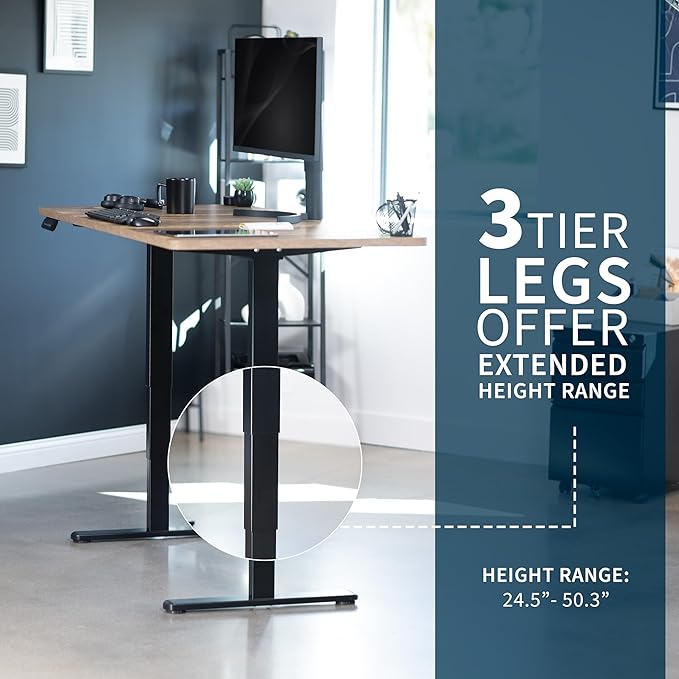 VIVO Electric 71 x 30 in Dual Motor Sit Stand Desk, Memory Height Adjustment, 2B Series, Reclaimed Wood Top Black Frame, DESK-KIT-2B7P