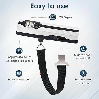 Battery-Free Luggage Scale, Travel Essentials, Portable Handheld Suitcase Weight Scale for for Travel Accessories, 110lbs/50kg