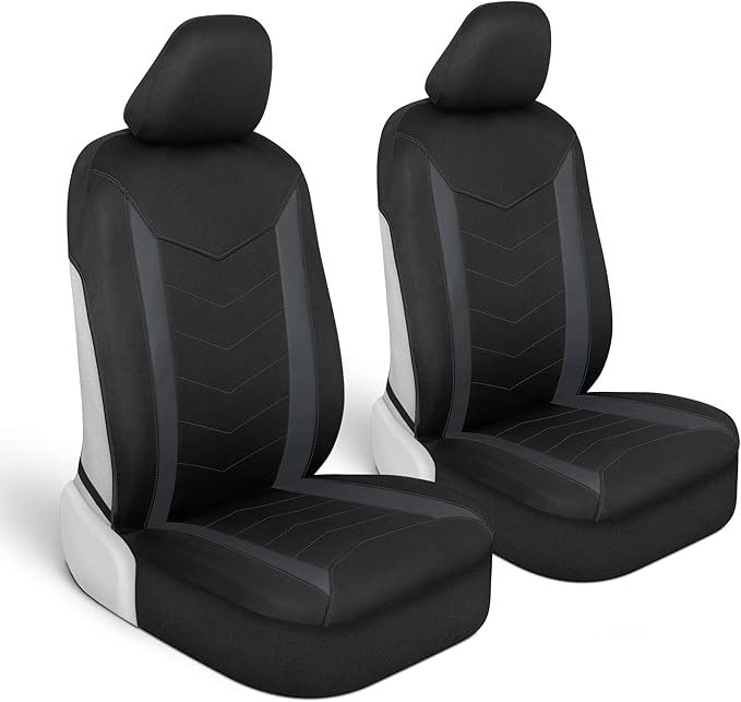 Motor Trend SpillGuard 2 Charcoal Gray Seat Covers for Cars & Seat Covers for Trucks - Neoprene Waterproof Car Seat Covers Front Seats Only - SUV Seat Covers Protector - Forros para Asientos de Carro