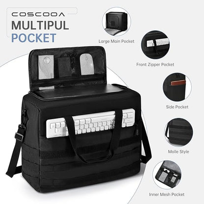 Micro Desktop Gaming Computer Tower PC Chassis Carrying Case Travel Storage Bag for Keyboard Mouse Accessories,Travel Bag 18x14x8 inch compatible with Mini Matx PC Case