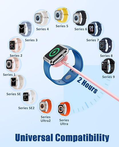 for Apple Watch Charger Fast Charging,3 in 1 Multi Chargers Cable with 20W USB C Charger, iWatch Charger Cord 6.6FT for iWatch Series Ultra2/SE/10/9/8/7/6/5/4/3/iPhone 16 15Pro Max/14/13/12/11(Pink)
