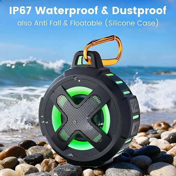 XLEADER X8(2 Gen) Upgraded, Bluetooth Shower Speaker, Certified IP67 Waterproof, 10W Pro Sound &Deep Bass, 24Hrs Playtime, Stocking Stuffers for Teens Women Men, White Elephant Gifts