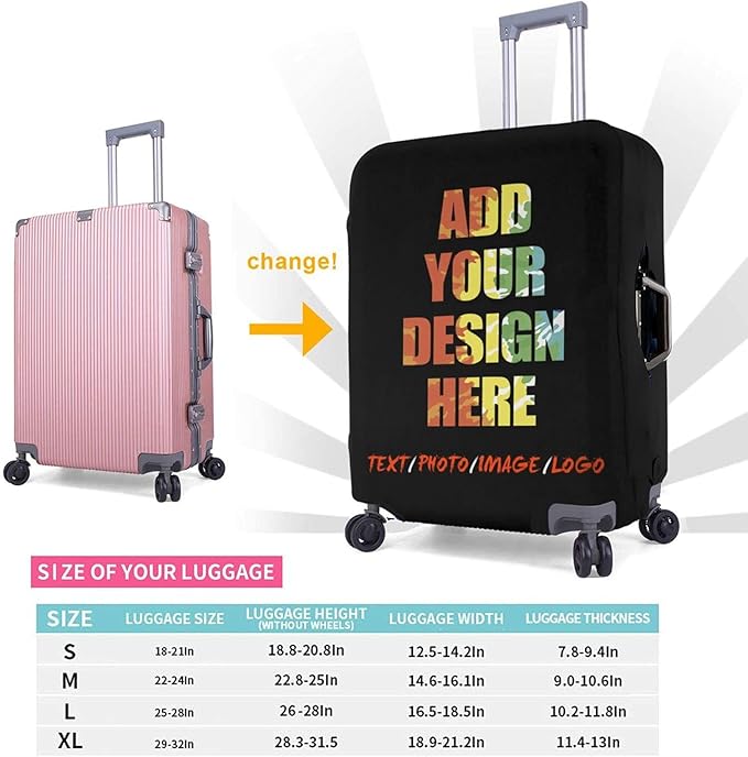Personalized Luggage Suitcase Cover With Photo Dog Cat, Picture Custom Suitcase Cover, Custom Luggage Cover (L (for 25--28 inch luggage))