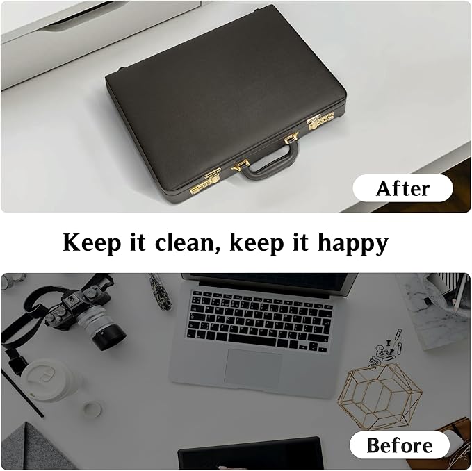 Briefcases for Men, Professional Leather Briefcase with Lock, Hard Shell Business Brief Case, Durable Executive Attache Case for Laptop Documents, Mens Hard Briefcase for Work Office Travel