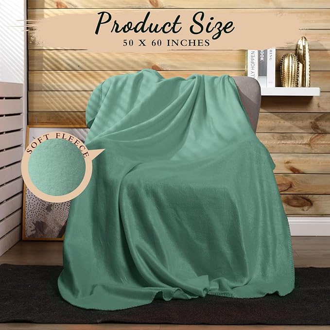 Kinlop Fleece Blanket Bulk 60 x 50 Inch Soft Lightweight Fleece Cozy Blanket Warm Throw Plush Pet Throw for Bed Couch Sofa Home Office Wedding Gifts Travel Camping(Lake Blue,40 Packs)