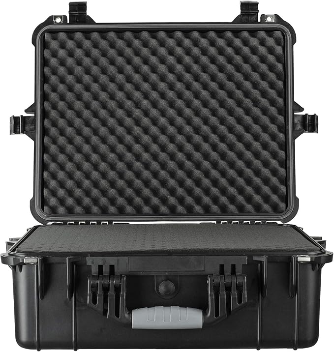 Eylar Large 20 Inch Protective Camera Case Water and Shock Proof With Foam (Black)