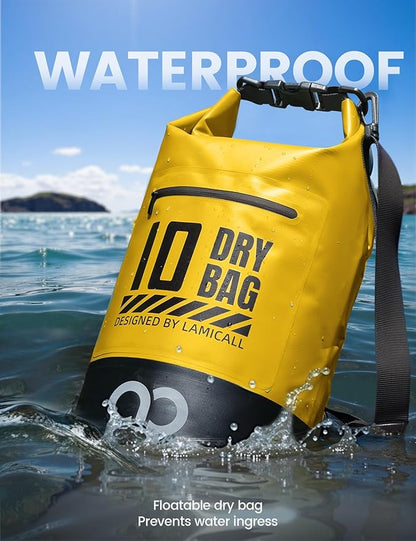 Lamicall Dry Bag, Waterproof Bag - [Durable & Floating] 5L/10L/20L/30L/40L Roll Top Drybag with Water Proof Phone Pouch for Travel Swimming Boating Kayaking Paddle Board Camping Beach Accessories