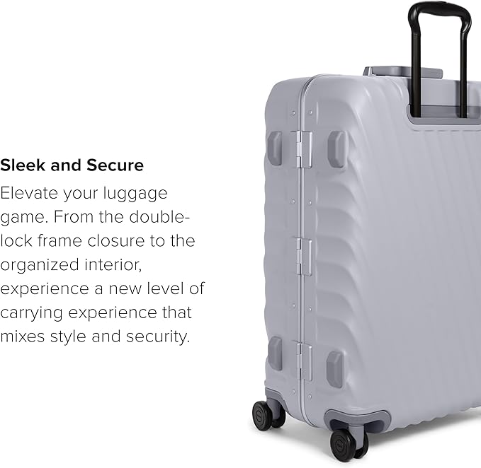 TUMI - 19 Degree Frame 4 Wheel Luggage - Lightweight and Highly Durable, Modern Design, Double-Lock Closure Hard Shell Men's and Women's Suitcase - 26" Short Trip Packing Case, Pearl Grey Texture
