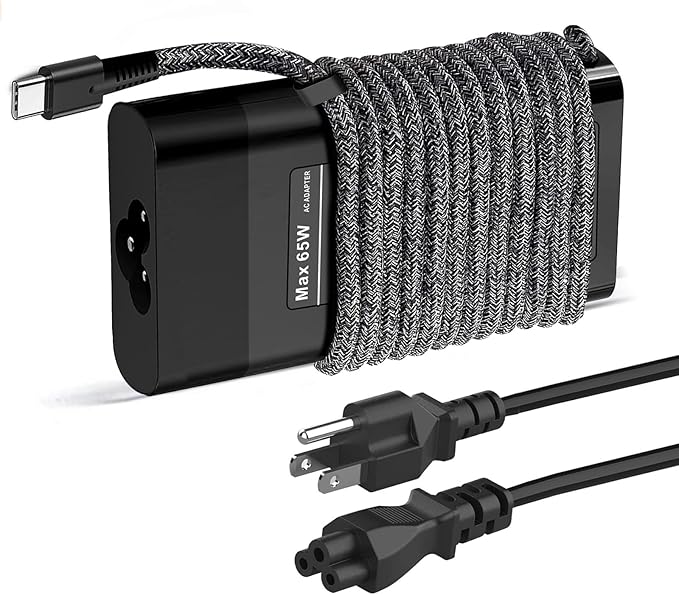 New Slim for HP 65W Laptop Charger USB C,Replacement for HP Envy X360,Spectre X360,Elitebook x360,HP Computer Chromebook,Zbook,Elite x2,ProBook,Pavilion Travel Type C Power Cord Ac Adapter