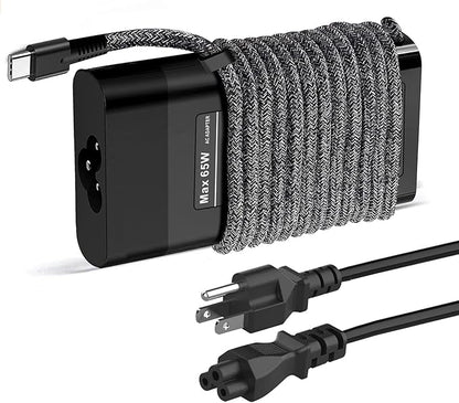 New Slim for HP 65W Laptop Charger USB C,Replacement for HP Envy X360,Spectre X360,Elitebook x360,HP Computer Chromebook,Zbook,Elite x2,ProBook,Pavilion Travel Type C Power Cord Ac Adapter