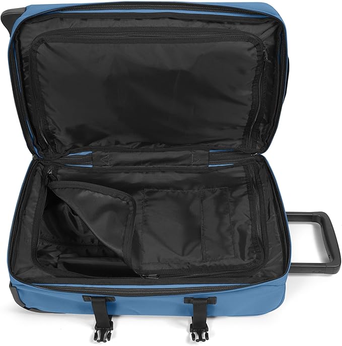 EASTPAK Tranverz S – 42L Large Wheeled Luggage with Dual Compartments, TSA Lock, Compression Straps & Smooth-Wheeling System, Aviator Blue
