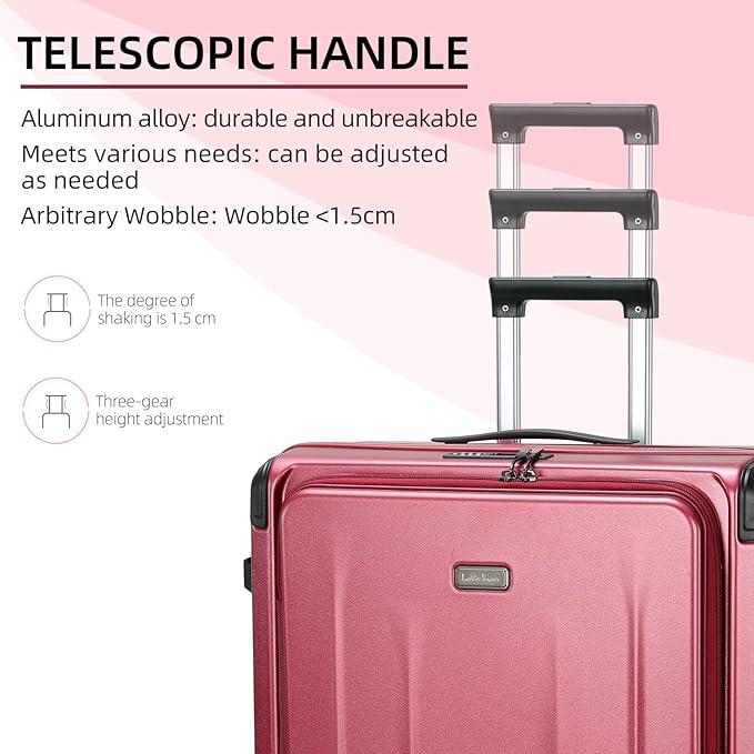 Premium 29 Inch Luggage, Top Opening Aluminum Frame Airline Approved ABS+PC Hard Shell Suitcases with Silent Wheels, TSA Lock, Front Pocket and Wet-dry Separated Six-piece set