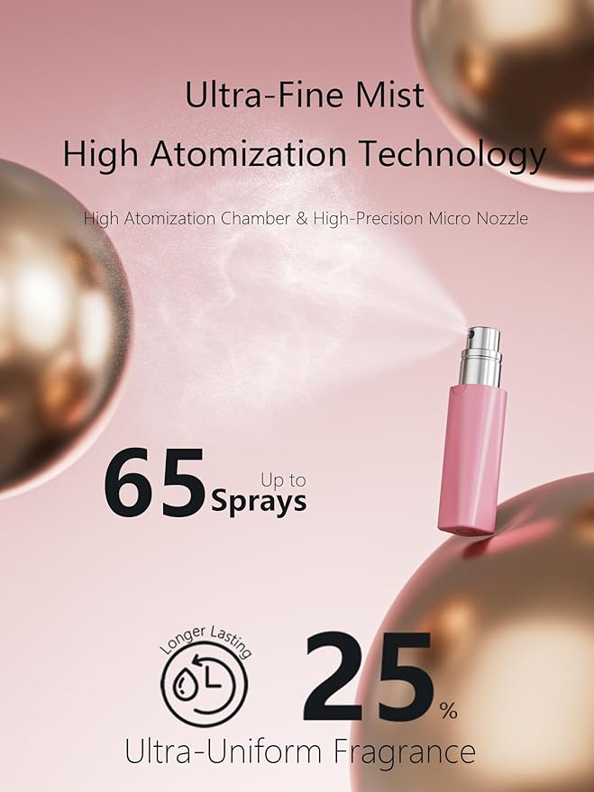Perfume Pod ATOM Refillable Perfume Atomizer (ATOM01, PINK)