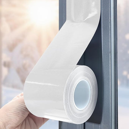 Birllaid White Window Weather Sealing Tape, Window Insulation Air Conditioner Seal Tape, 3 Inch x 65 FT Waterproof Blocker for Cold Heat Air, Windproof, No Residue Strong adheisve