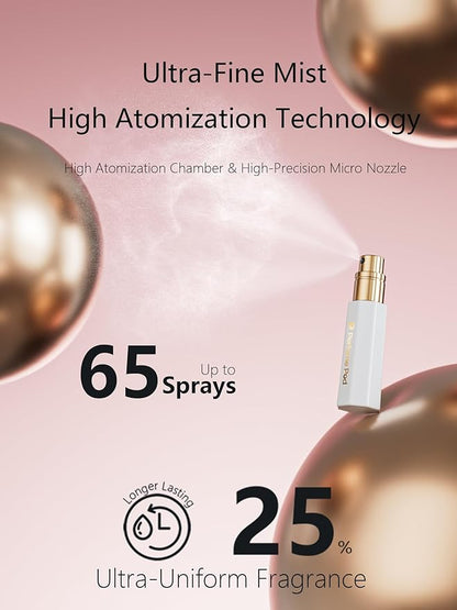 Perfume Pod Refillable Perfume Atomizer, Bottom Filling Fragrances Perfume Bottle, Mini Cologne Dispenser, Travel sized, Portable Sprayer for Women Men, Gift (FLORA01, WHITE)