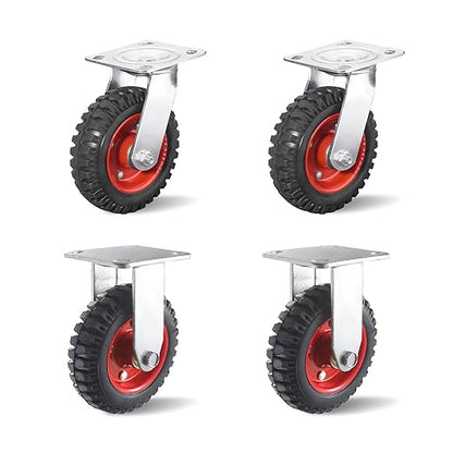 6 Inch Caster Wheels, Casters Set of 4 Heavy Duty, Industrial Castors for Moving Needs, Plate Castor Wheels Perfect for Furniture, Equipment (6INCH 2*Swivel+2*Fixed)