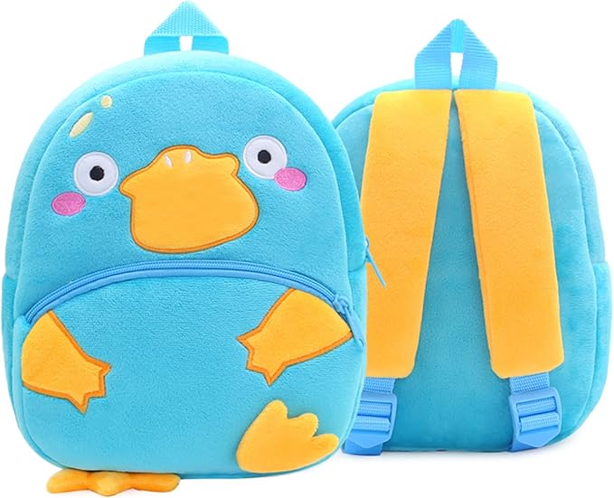 Cute Toddler Backpack,Cartoon Cute Animal Plush Backpack Toddler Mini School Bag for Kids Age 2-4 Years Old(Platypus Blue)