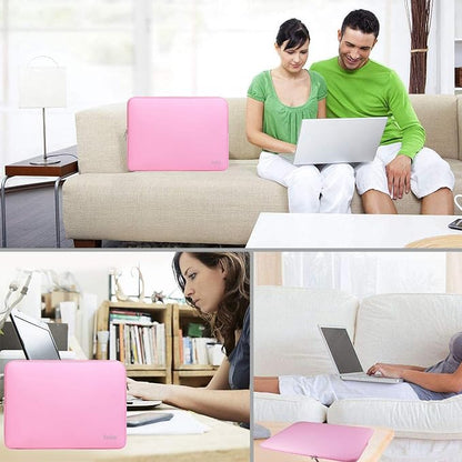 Naukay 15.6 Inch Laptop Sleeve,Resistant Neoprene Laptop Sleeve/Notebook Computer Pocket Case/Tablet Briefcase Carrying Bag - (Pink)
