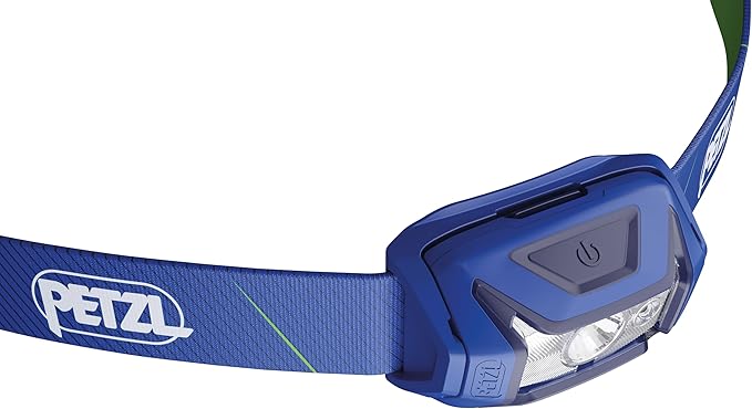 PETZL Tikka CORE Headlamp - Rechargeable, Compact 450 Lumen Light with Red Lighting, for Hiking, Climbing, and Camping - Blue
