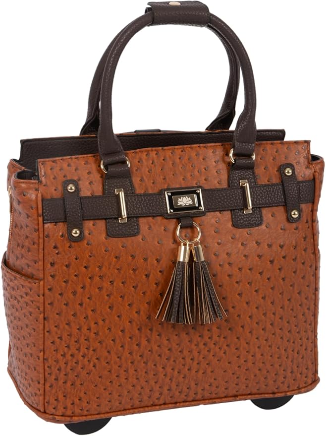 JKM & Company Rolling Laptop Bag for Women | Designer Wheeled Briefcase | Fits 13-17" Laptops | Office Travel Computer Case