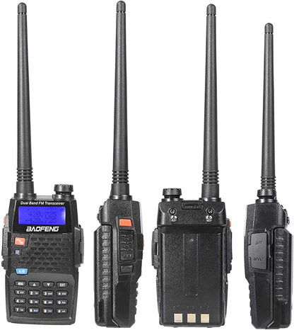 Baofeng UV-5RE Plus Dual Band Two Way Radio Handheld Ham Radio Long Range Walkie Talkies Pack of 6 for Hiking Camping Hunting Skiing Trip(Black) with 8W