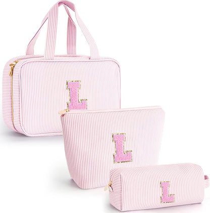 Birthday Gift for Kids Teen Girls Gifts for Girl, Toiletry Bag Makeup Cosmetic Bag Daughter Sister Gifts Birthday for Women Teacher Preppy Makeup Bag - Pink L