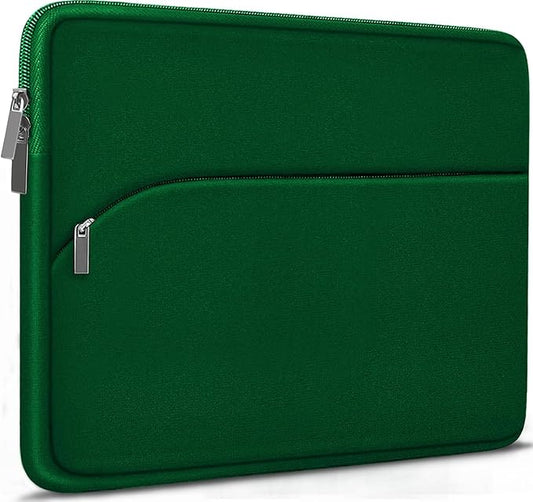 Laptop Sleeve 15.6 inch, Durable Portable Monitor Protective Cover with Front Pocket, Traveling Laptop Case Compatible for HP, Dell, Asus, Lenovo, Dark Green