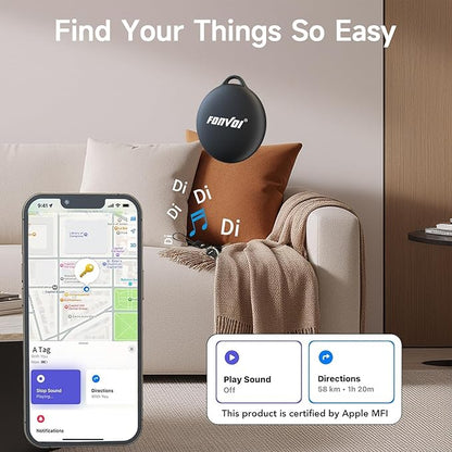 New [Apple MFi Certified] (iOS Only) Air Tags-4 Park, Bluetooth Tracker Tag for Apple Find My, Replaceable Battery, Key Finder and Item Locator Smart Tag for Keys, Bags, Luggage, Pets, Wallet
