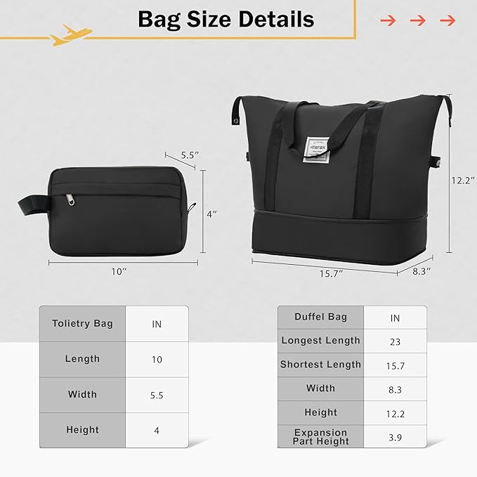 Merax Luggage Sets 2 Piece Suitcase Set, Hardshell 20 IN & 28 IN Suitcase Set with Duffel Bag, Travel Suitcases with Spinner Wheels and TSA Lock(Dark Gray)