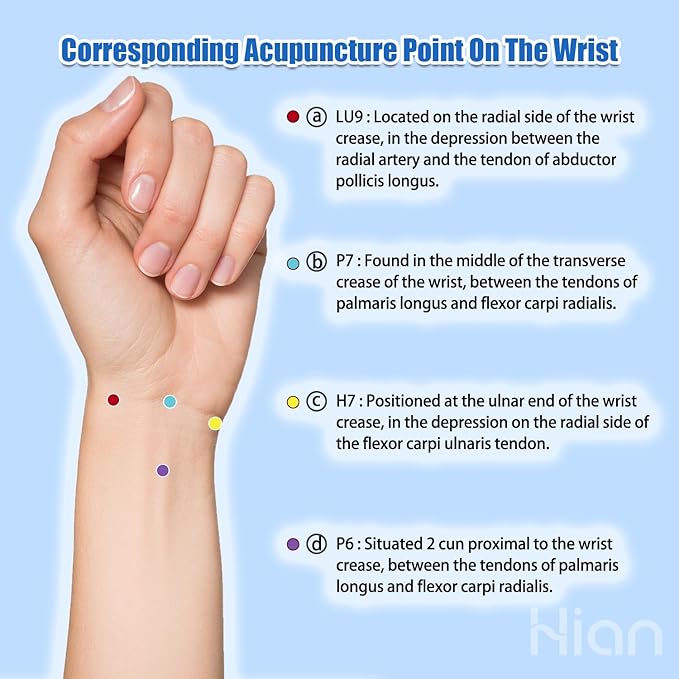 Hion Motion Sickness Bracelets Sea Sickness Wristbands for Motion Sickness/Morning Sickness/Pregnancy Nausea Anti Nausea Wristband Acupressure Nausea Bands Motion Sickness Bands（2Pairs Black）