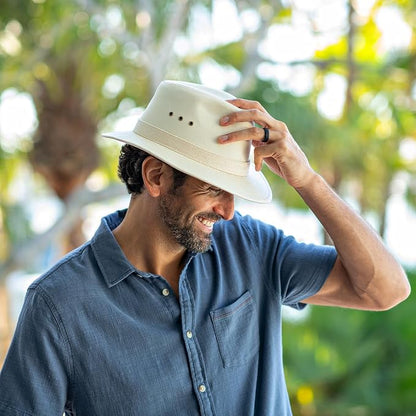 Panama Jack Original Canvas Safari Men's Sun Hat, 2 1/2" Brim, UPF (SPF) 50+ Sunhat Protection
