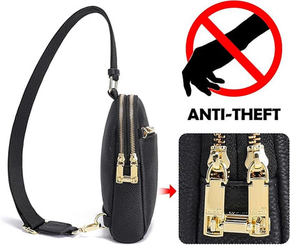 INICAT RFID Blocking Sling Bag,Anti Theft Crossbody Bags for Women,Travel Gifts Cross Body Purses Vegan Leather