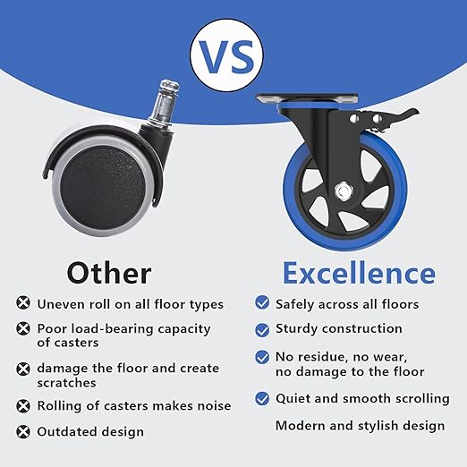 4'' Caster Wheels with Brake, Heavy Duty Casters Set of 4, Swivel Top Plate Casters with Double Ball Bearings, Industrial Locking Castor Wheels for Furniture, Workbench, Cabinet