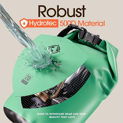 Earth Pak Waterproof Dry Bag - Roll Top Waterproof Backpack Sack Keeps Gear Dry for Kayak with Waterproof Phone Case
