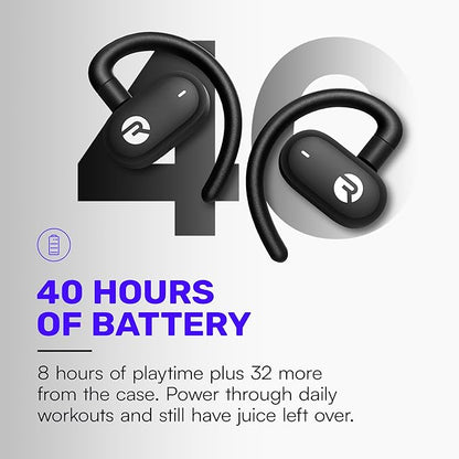 Raycon Fitness Open Earbuds – True Wireless Open Ear Bluetooth Headphones, Hook Design, IPX5 Water Resistant, 40 Hours of Battery Life (Black)