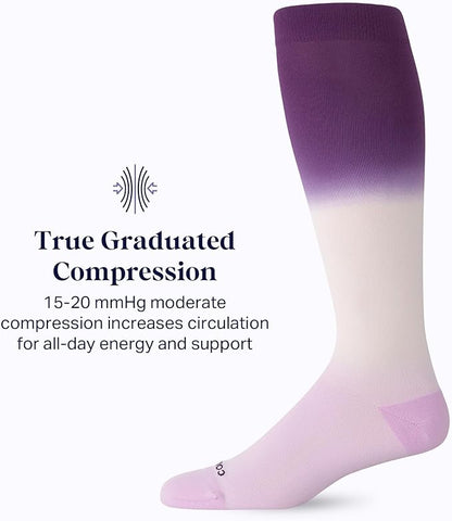 Comrad Nylon Knee High Socks - 15-20mmHg Graduated Compression Socks - Soft & Breathable Support Unisex Socks