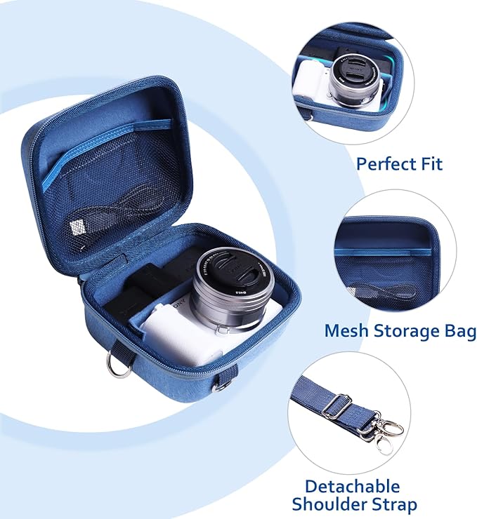 XANAD Hard Case for Sony a6400/a6700/a6100/a6000/ZV-E10/ZVE10 II/RX100 VII or Fujifilm X100VI / X100V Digital Camera (Blue)