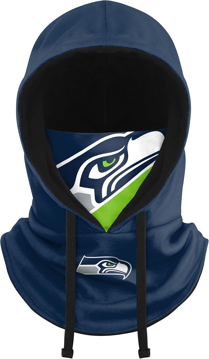 NFL Team Logo Team Color Drawstring Winter Cap Hooded Gaiter Balaclava Face Cover