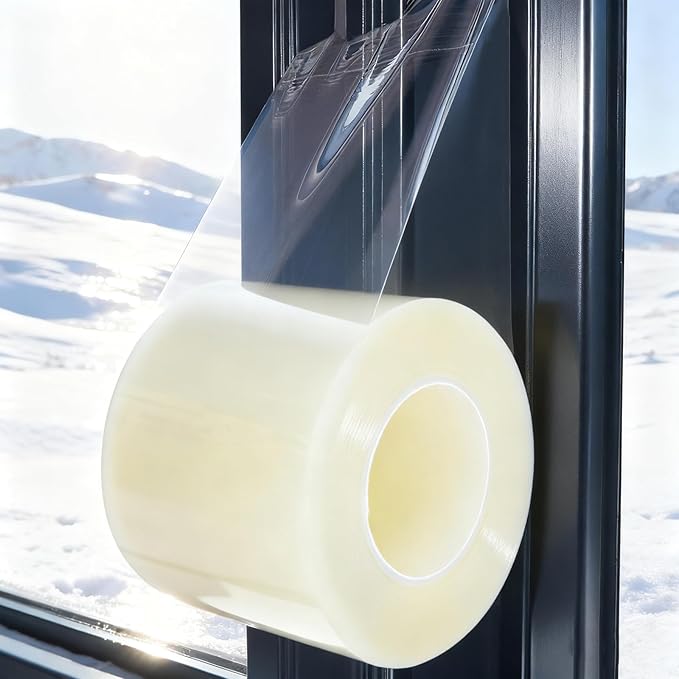 Birllaid Transparent Window Weather Sealing Tape, 3 Inch x 33 Yards (99 FT), Window AC Insulation Air Conditioner Sealing Tape, No Residue, Clear
