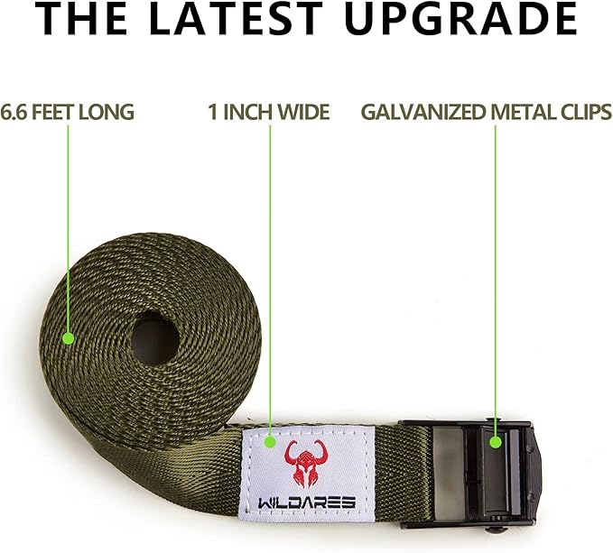 1" x 6.6' Trail Cam Strap,Trail Camera Straps,1800 lbs,Heavy-Duty Game Camera Mounting,Tree Belts,Wildares Durable Nylon Fiber,Long-Lasting Alloy Buckle,Pack of 4