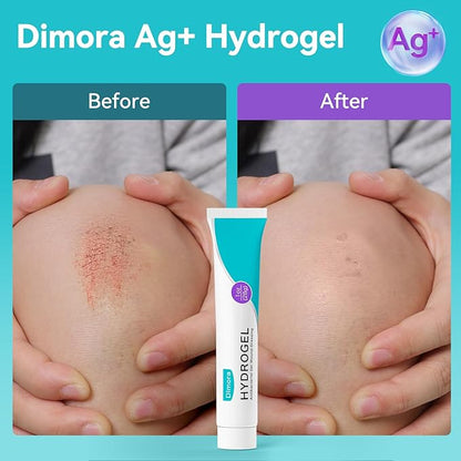 Dimora Antibacterial Gel Wound Dressing 1oz - Silver Hydrogel First Aid Ointment for Wound Healing, Antibacterial Care for Minor Cuts, Abrasions, Lacerations & Burns, Safe Non-Amorphous Formula