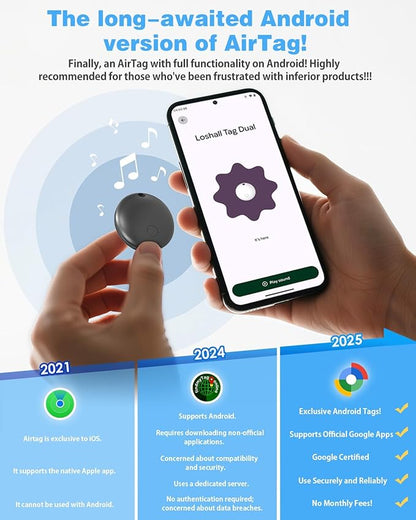 Air Tags for Android,Air Tags-4 Pack Android,2 Year Battery Life,Android Tracker Tags with 4 Case,Google Find Trackers for Google'S Find Hub App,IP65 Waterproof Luggage Tracker for Keys