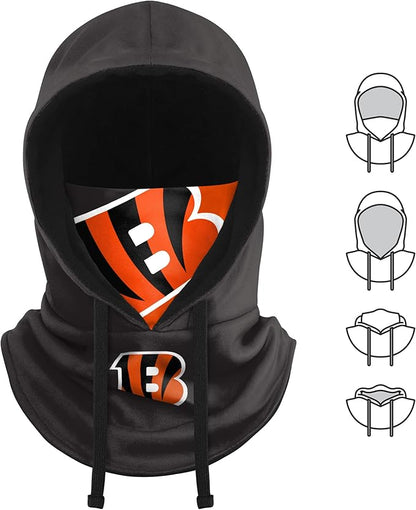 NFL Team Logo Team Color Drawstring Winter Cap Hooded Gaiter Balaclava Face Cover