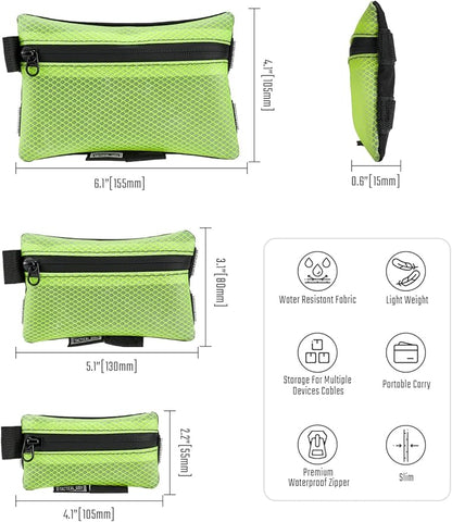 TACTICAL_GEEK Storage A5 EDC Storage Pouch Set, Multi-Purpose Molle EDC Gadget Pouch, Multi-Functional Utility Small Tool Pocket,Organiser Divider Small Pouch Organizer for Daily Carry (Lime Green)