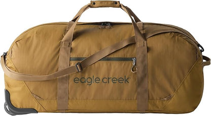Eagle Creek No Matter What Rolling Duffel - Durable Rolling Bag for Travel - Adjustable Shoulder Strap - Heavy Duty Wheels - Lockable Zippers - Multiple Carry Options - 130L - Safari Brown