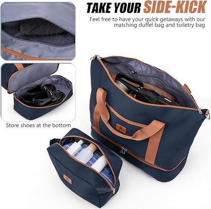 KUNEL Expandable 5 Piece Luggage Sets with Detachable Spinner Wheels and TSA Lock, Unisex Hardside ABS Suitcase Set, Hardshell Lightweight Waterproof Travel Hard Case Suitcases with Wheels, Darkblue